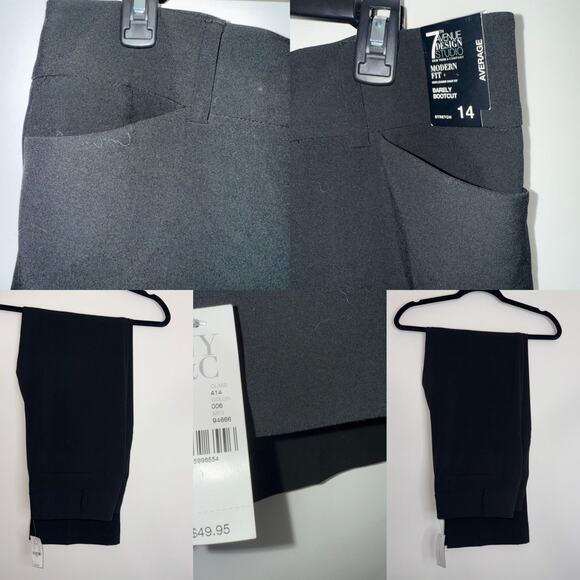 7th Avenue Studio Size 14 Black Barely Bootcut Pants - Picture 6 of 11